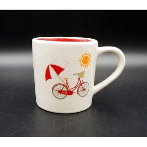 Magenta Large Mug Fun In The Sun Bike Bicycle Beach Umbrella Red Interior